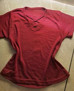 ✨ Chic Maroon Criss-Cross Ribbed Top ✨