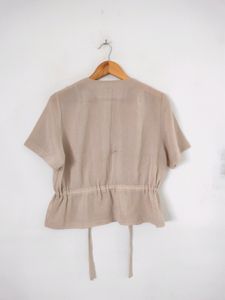 Shirt Top With Clinched Waist