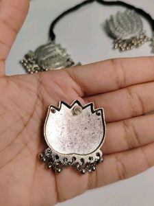 Lotus choker in black metal very aesthetic