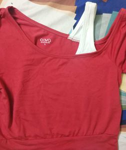 Cute Red Long Sleeve Crop Top