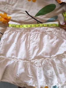 White Ruffle Mini Skirt