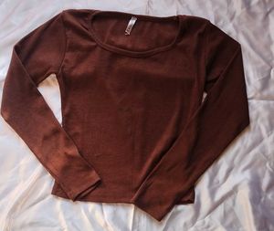 Brown Long Sleeve Top