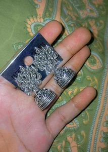 Silver Jhumka Earrings