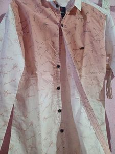 Ombre print shirt white / pink gradient