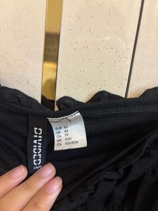Black smocked top h&amp;m