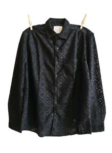 black crochet shirt