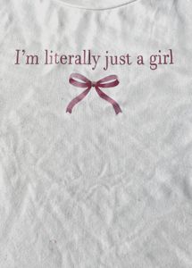 Aesthetic ‘I’m Just A Girl’ Body Fit Top 💅🏻.
