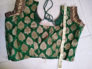 Green -Violet Lahenga Net With Brocade