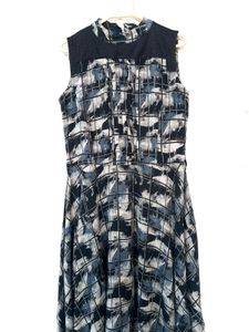 Abstract Print Sleeveless Dress