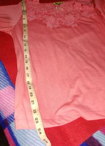 coral Floral Lace Top