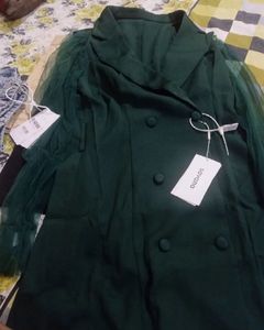 Sheer Sleeve Blazer Mini Dress