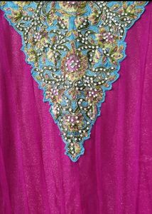 Pink &amp; Blue Embellished Anarkali Dress