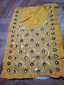 Neck Embroidery Patch Yellow And Blue Colour