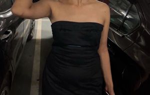 New H&amp;m Wired Solid Black Bodycon Tube Dress