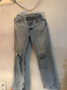 H&M Ripped Light Wash Denim Jeans