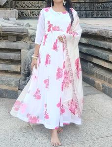 White Gown With Dupatta