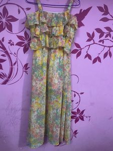 Ruffle Floral Maxi Dress