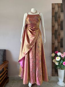 sequined silk blend luxury gown