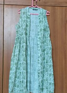Green Floral Dress With Jacket