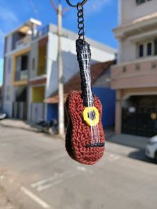 Crochet Batman And Guitar Keychain