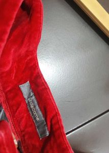 Red Velvet Trouser Pant For 34 Waist