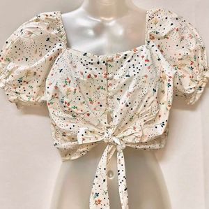 Mini Floral White Top Small Size/ Fixed Price