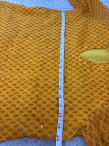 Elegant Mustard Yellow Cotton Suit Set with Dupatt