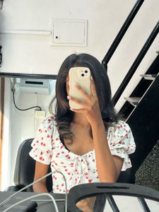 Floral Tie-Front Top