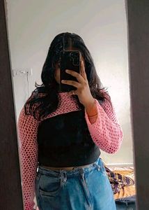 Pink Crochet Shrug / Sleeves