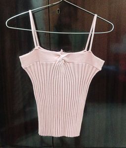 Ribbed Pink Crop top sleeveless bodycon 💌