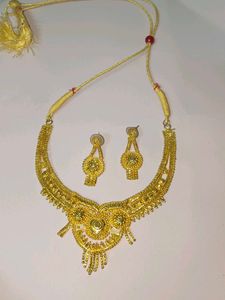 Gold-toned Necklace & Earring Set