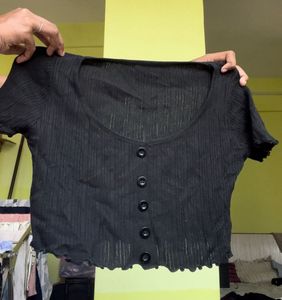 Cute Black Crop Top