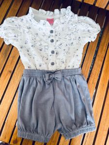 Adorable Floral Top & Bloomer Set