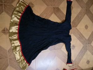 Elegant Black Embroidered anarkali kurta