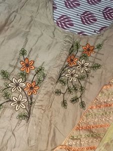 Embroidered Kurta Set with Dupatta