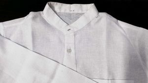 Men's Ethnic White Kurta mandarin collar