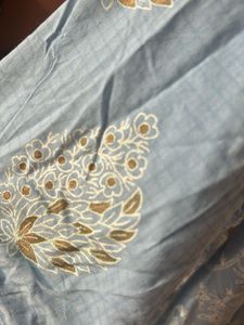 Blue Printed Dress/ Gown