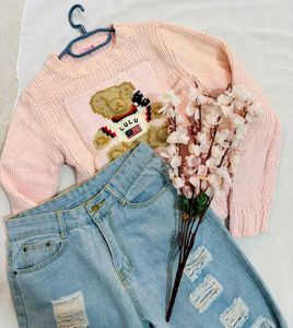 🎁Buy1 Get1 Free Pink Bear Graphic Sweater (