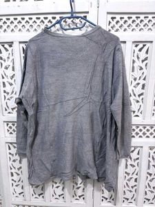 🎀Gray V-Neck Long Sleeve Top B
