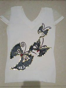 Butterfly Embellished Top