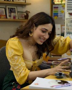 Yellow Embroidered Crop Top