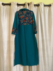 Beautiful Peacock Green Kurta 🤌