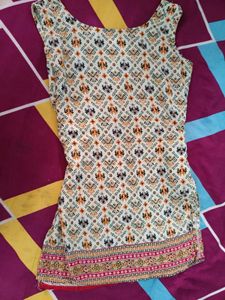 Patterned Sleeveless Mini Dress