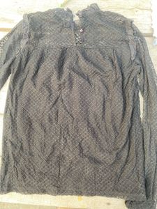 Black Lace Long Sleeve Top