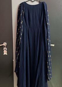 Elegant Navy Blue Ethnic Gown