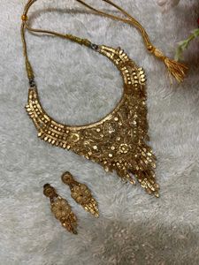 Artificial Gold Necklace and Earring Set