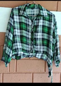 Checked Cropped Shirt