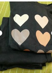 Heart Print Tee &amp; Pants Set