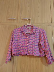 Crop printed Pink Shirt