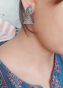 Silver Oxidized 2 Pairs Earrings Combo